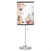 Cute Pink Floral Elephant Baby Girl Nursery Boho Table Lamp (Left)