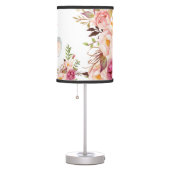 Cute Pink Floral Elephant Baby Girl Nursery Boho Table Lamp (Right)