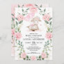 Cute Pink Floral Lamb Balloons Girl Baby Shower Invitation