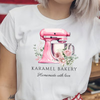 Cute Pink Floral Mixer Bakery