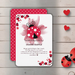 Cute Pink Floral Our Little Love Bug Baby Shower Enclosure Card