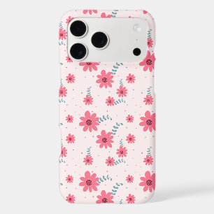 Cute Pink Floral Pattern Daisy Flower Aesthetic iPhone 17 Pro Max Case