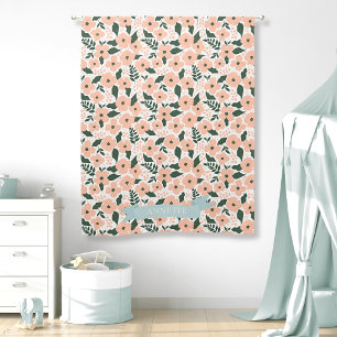 Cute Pink Floral Pattern Girl Nursery Kid's Room Blackout Curtains