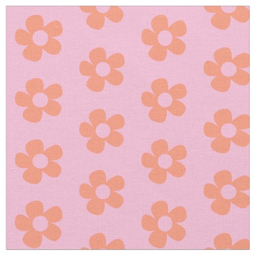 Cute Pink Floral Polka Dots Fabric