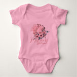 Cute Pink Floral Pumpkin Autumn Baby Girl  Baby Bodysuit