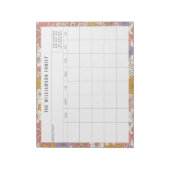 Cute Pink Floral Simple Family Planner Calendar Notepad | Zazzle