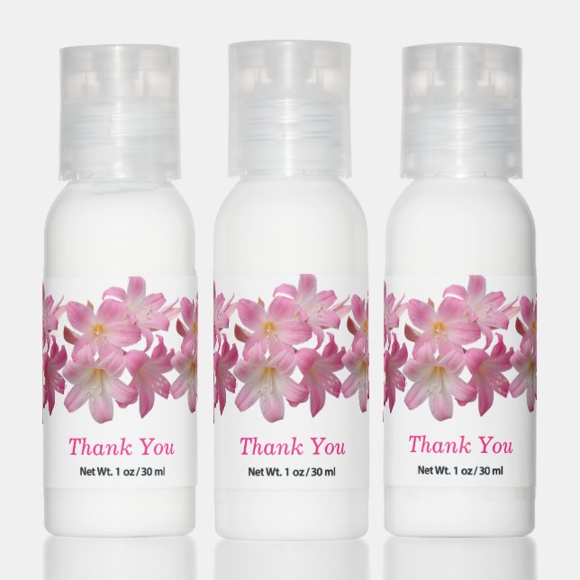 Cute pink floral Thank You favor Hand Lotion (Set)