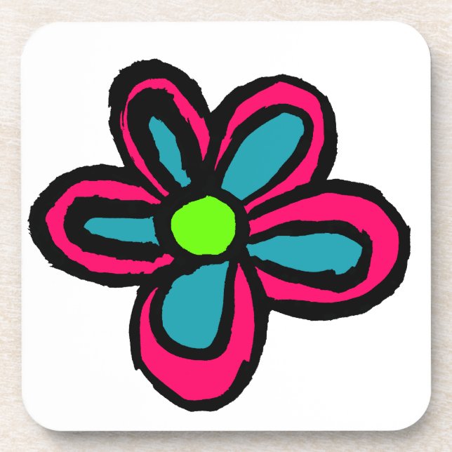 Cute Pink Flower Coaster (Front)