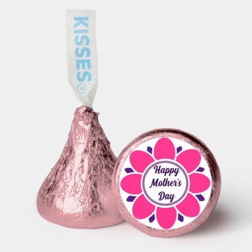 Cute Pink Flower Design Happy Mothers Day Hersheys Kisses