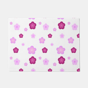 Cute pink flower floral gradient Pattern Doormat