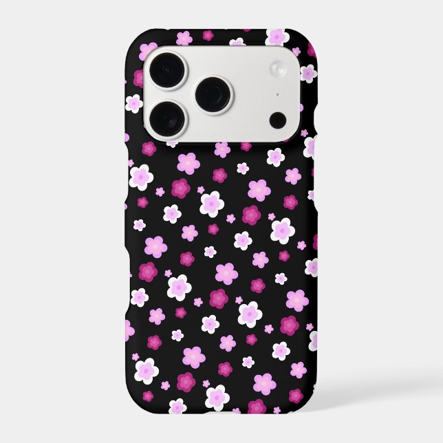 Cute pink flower floral gradient Pattern  Iphone Case (Back)