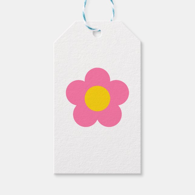 Cute pink flower gift tags (Front)