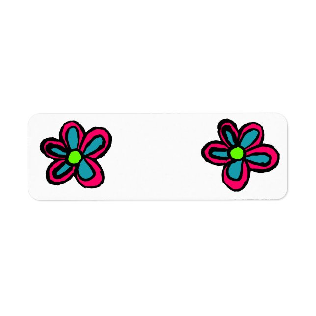 Cute Pink Flower Label (Front)