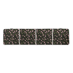 Cute, pink flower on black with repeating pattern beer pong table