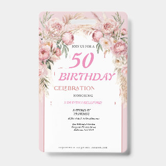 Cute Pink Flowers Birthday Badge