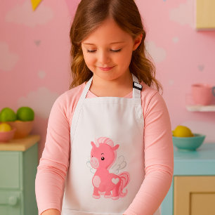 Cute Pink Flying Unicorn Pegacorn Adult Apron
