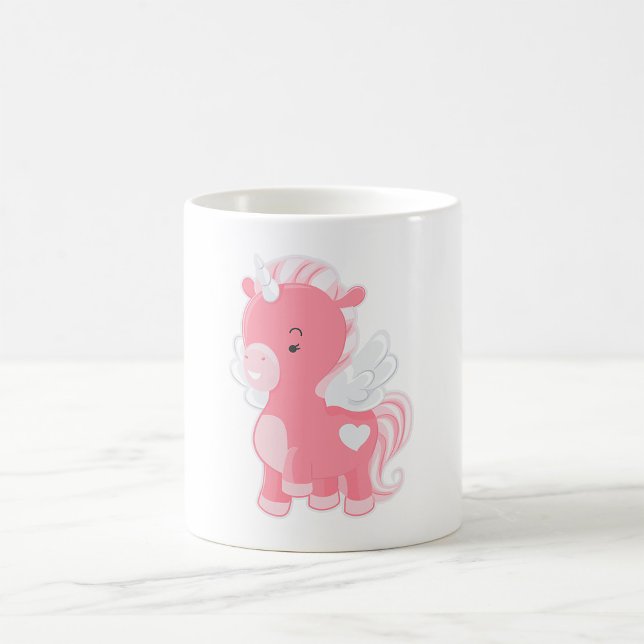 Cute Pink Flying Unicorn Pegacorn Coffee Mug (Creator Uploaded)