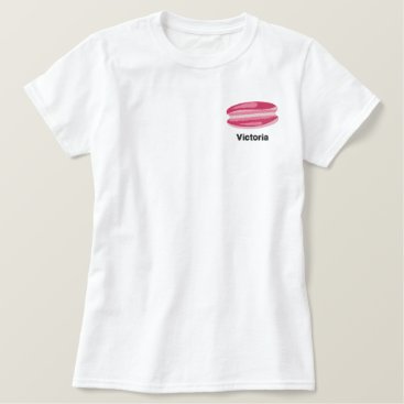 Cute Pink French Macaron Personalized Embroidered Shirt