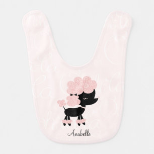 Cute Pink French Poodle Bib