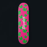 cute pink frog pattern Skateboard<br><div class="desc">Skateboard with a frog pattern design perfect for a kid's birthday gift. To add kid's name click on "Personalize this template". This template is really easy to use. Get your custom item now! Check my store to find more items with the frog theme! Note: After change the information on the...</div>