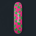cute pink frog pattern Skateboard<br><div class="desc">Skateboard with a frog pattern design perfect for a kid's birthday gift. To add kid's name click on "Personalize this template". This template is really easy to use. Get your custom item now! Check my store to find more items with the frog theme! Note: After change the information on the...</div>