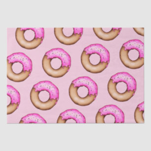 Cute Pink Frosted Donuts with Sprinkles Pattern Tissue Paper