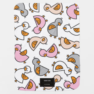 Cute Pink Fun Duckies New Birth Baby Girl Blanket