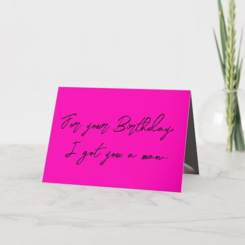 Cute Pink Funny Handsome Man Birthday Card 