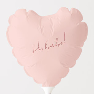 Cute Pink Galentine's Day Babe Red Script Simple Balloon