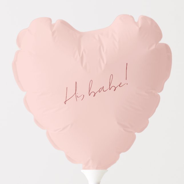 Cute Pink Galentine's Day Babe Red Script Simple Balloon (Front)