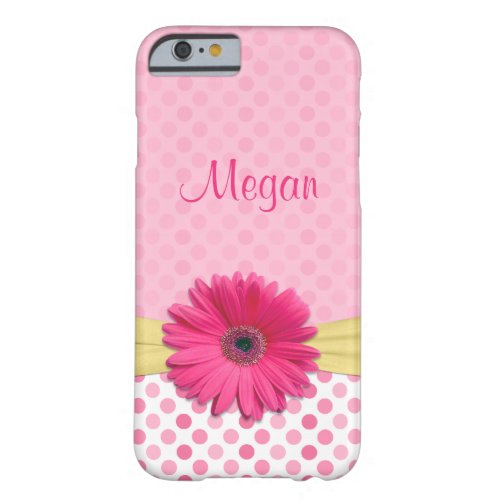 Cute Pink Gerbera Daisy Polka Dot iPhone 6 case