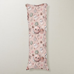 Cute Pink Ghost & Pastel Halloween Seamless Body Pillow