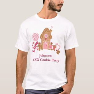 Cute Pink Gingerbread Candy Canes Men’s T-shirt