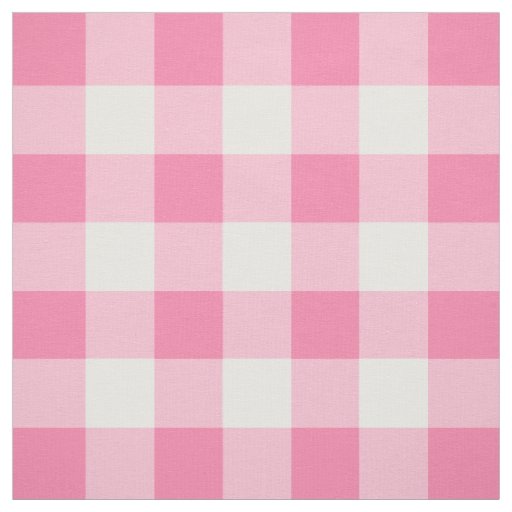 Cute Pink Gingham Pattern Personalized Fabric