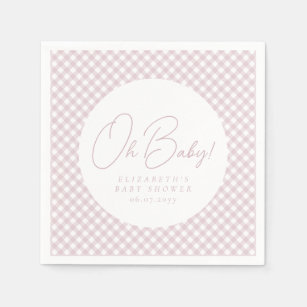 Cute Pink baby Girl Footprints Baby Shower Water Bottle Label, Zazzle