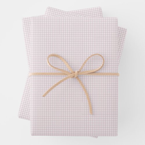 Cute pink gingham simple classic plaid checks wrapping paper sheets