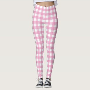 Cute Pink Gingham Womens Leggingss Leggings