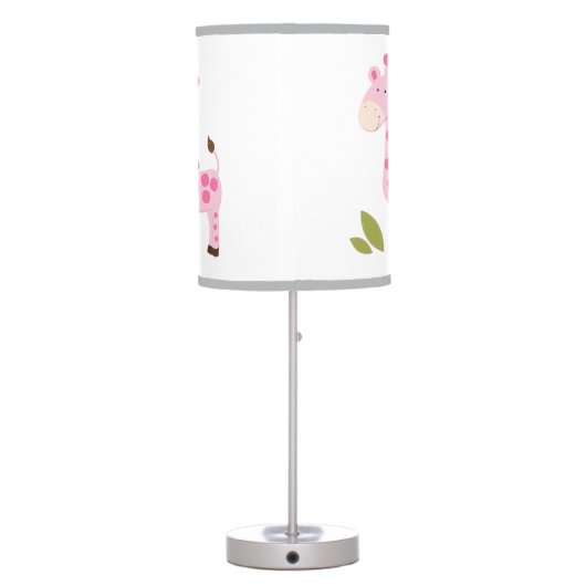 Cute Pink Giraffe Nursery Lamp (Back)