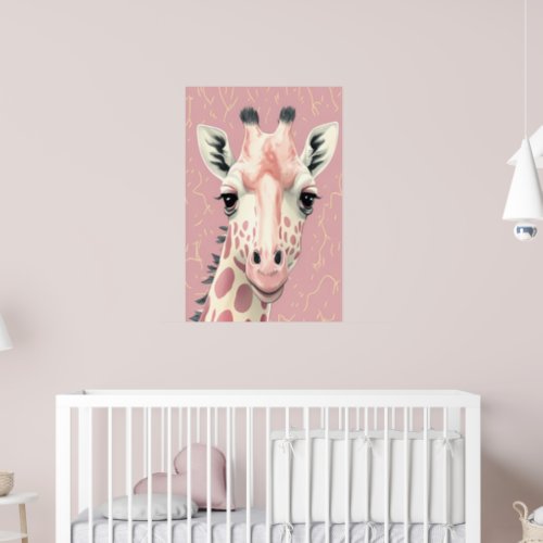Cute Pink Giraffe Poster