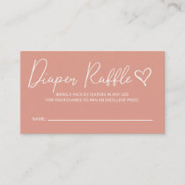 Cute Pink Girl Baby Shower Diaper Raffle  Enclosure Card
