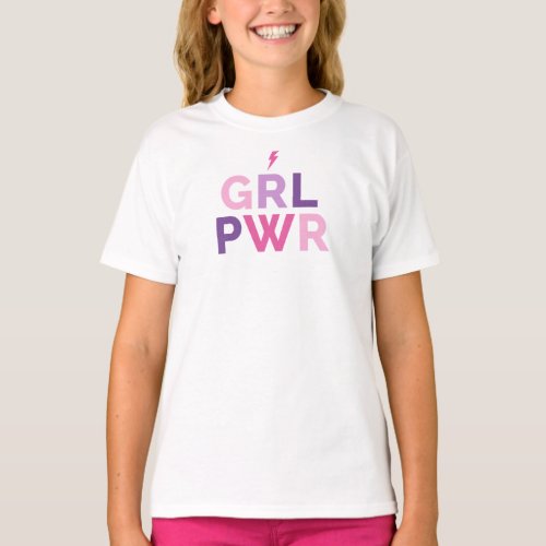 Cute Pink Girl Power Modern  T_Shirt