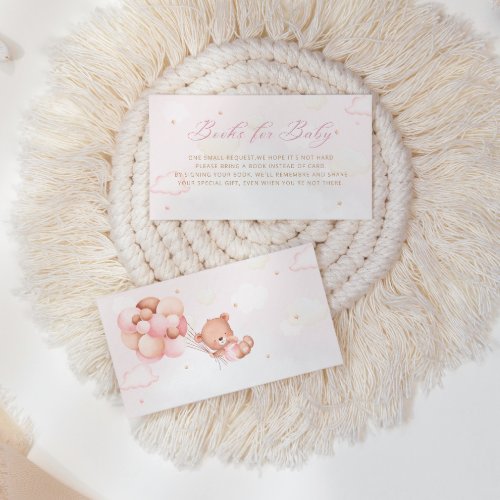 Cute Pink Girl Teddy Bear Balloon Books for Baby   Enclosure Card