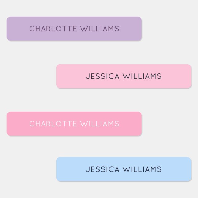 Cute Pink Girls Back to School Waterproof Kids Labels (Group)