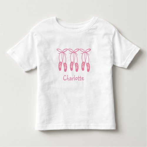 Cute Pink Girly Ballet Shoe  Toddler T_shirt