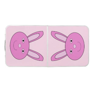 Cute Pink Girly Bunny Face Spring Easter Beer Pong Table