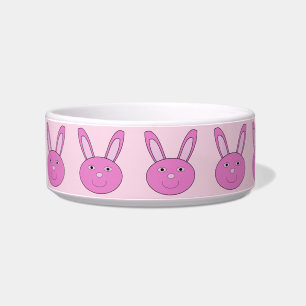 Cute Pink Girly Bunny Face Spring Easter Patterned Bowl
