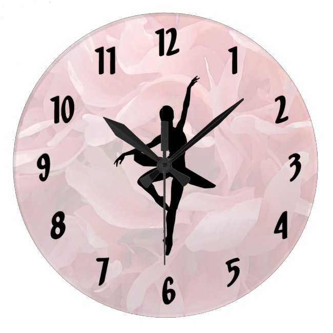 Cute Pink Girly Graceful Ballerina Clock