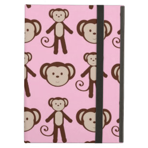 Cute Pink Girly Monkey Girl Collage Pattern Cover For iPad Air