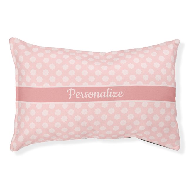 Cute Pink Girly Polka Dot Pattern Cat Dog Pet Bed (Front)