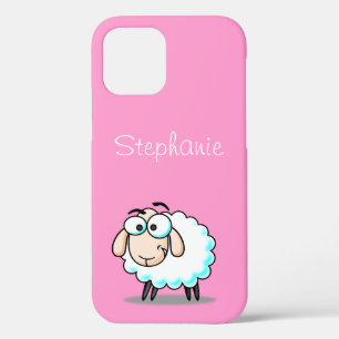 Cute Pink Girly Sheep Cartoon iPhone 12 Case